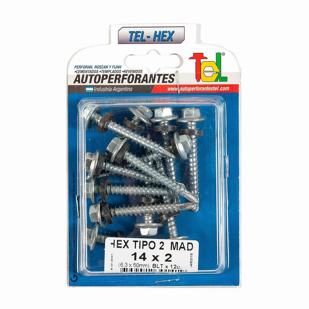 Tornillo Hexagonal T2 Madera 14X2 12 U Bl Easy