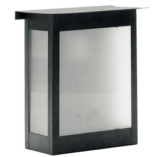 Farol Cuadrado Pared Chapa Negro Balucce