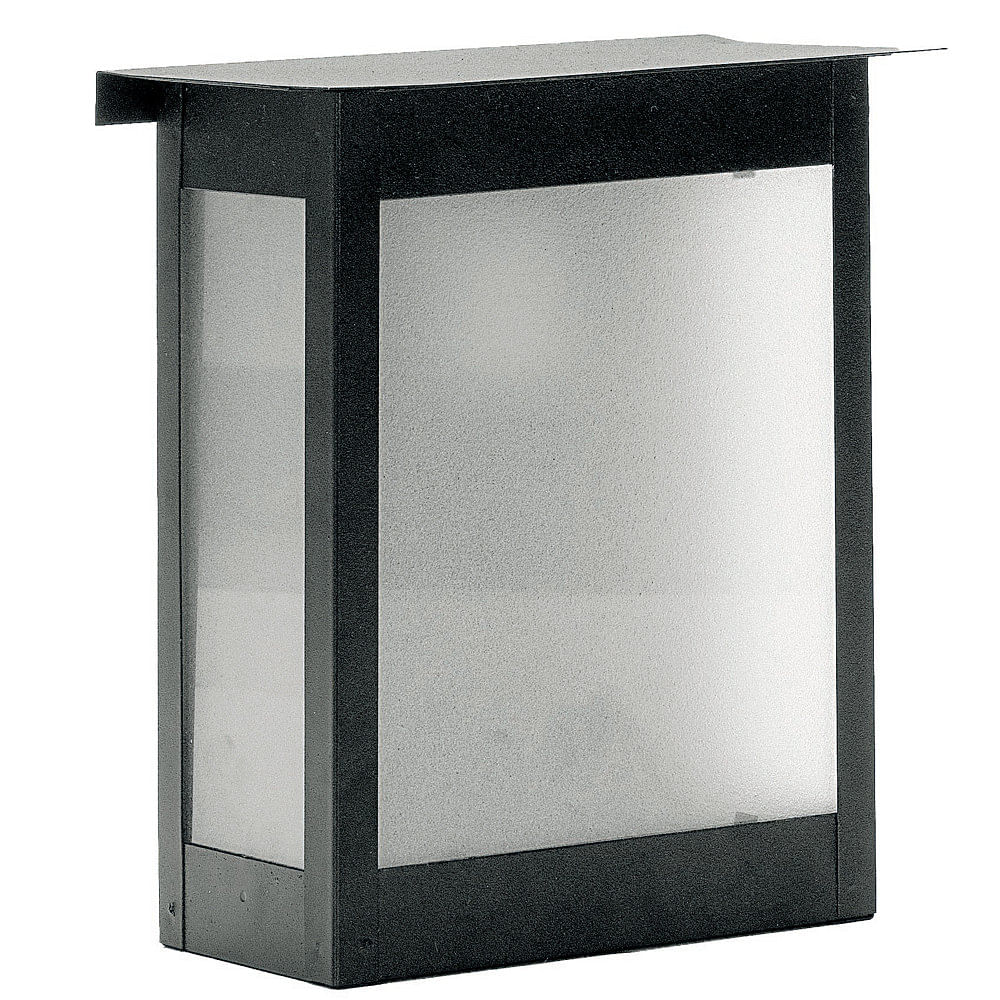 Farol Cuadrado Pared Chapa Negro Balucce