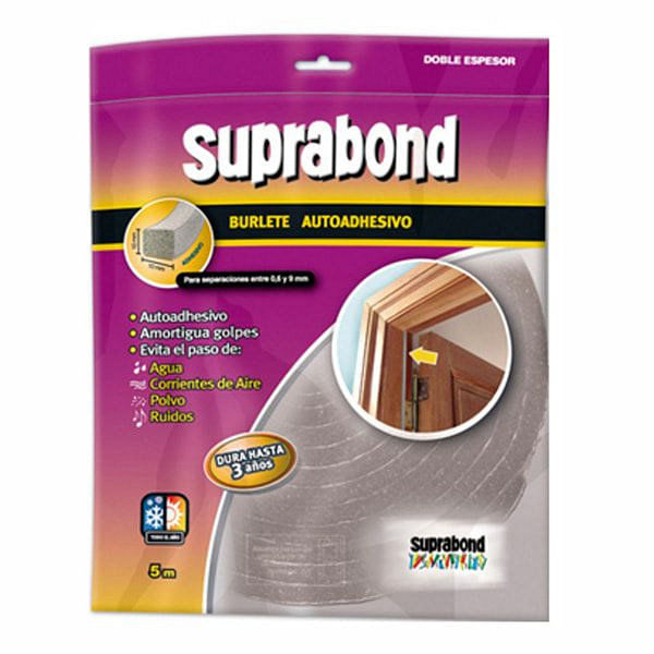 Burlete Autoadhesivo 5 Mts Marrón Suprabond