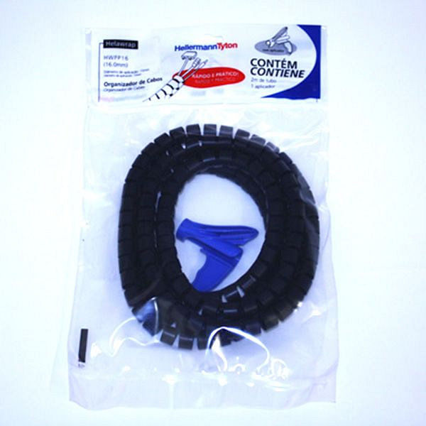 Organizador de Cables con Aplicador 16 Mm x 2 Mts Negro Hellerman Tyton