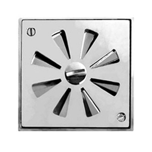 Reja Tapa Giratoria 11x11 Cm Plomo Cromo Delta