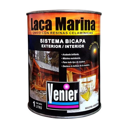 Laca Marina Transparente Brillante 1 Lts Interior/Exterior Venier