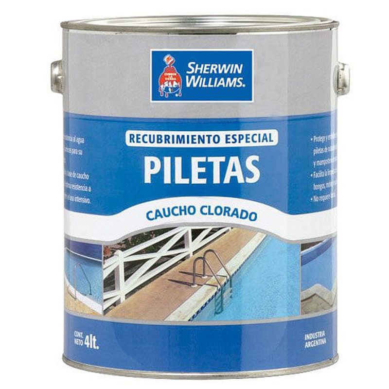 Pintura Para Piletas De Fibra Sherwin Caucho 4 Lts Azul