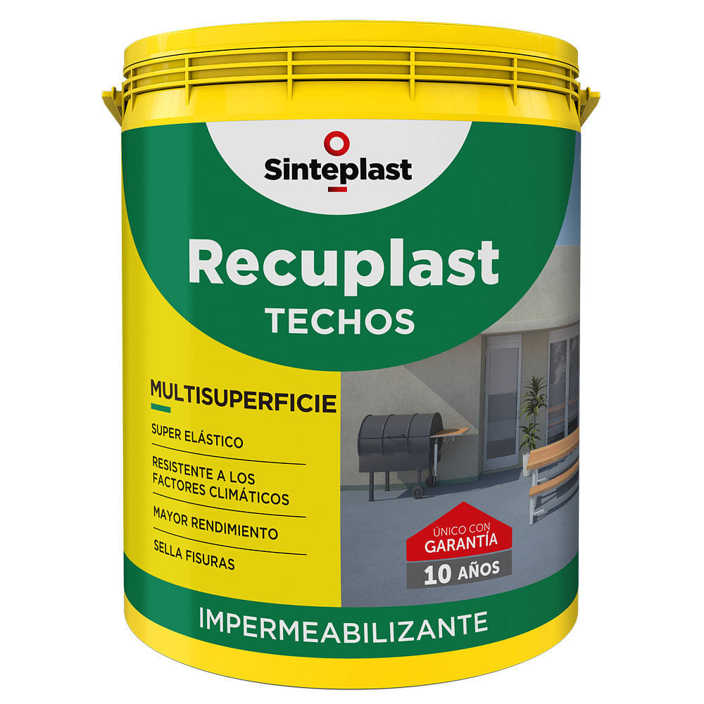 Impermeabilizante Multisuperficie Blanco Mate 4 Lts Recuplast Sinteplast