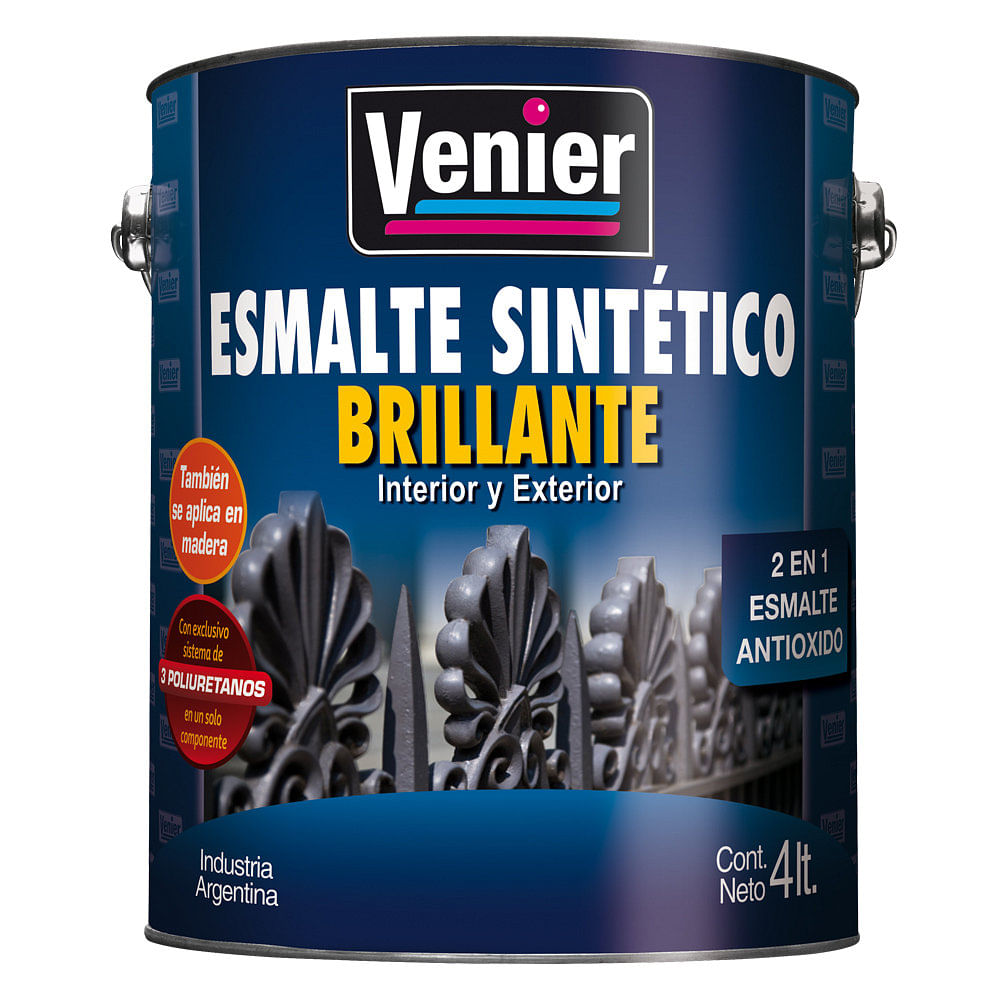 Esmalte Sintético Blanco Brillante 4 Lts Interior/Exterior 2 en 1 ...
