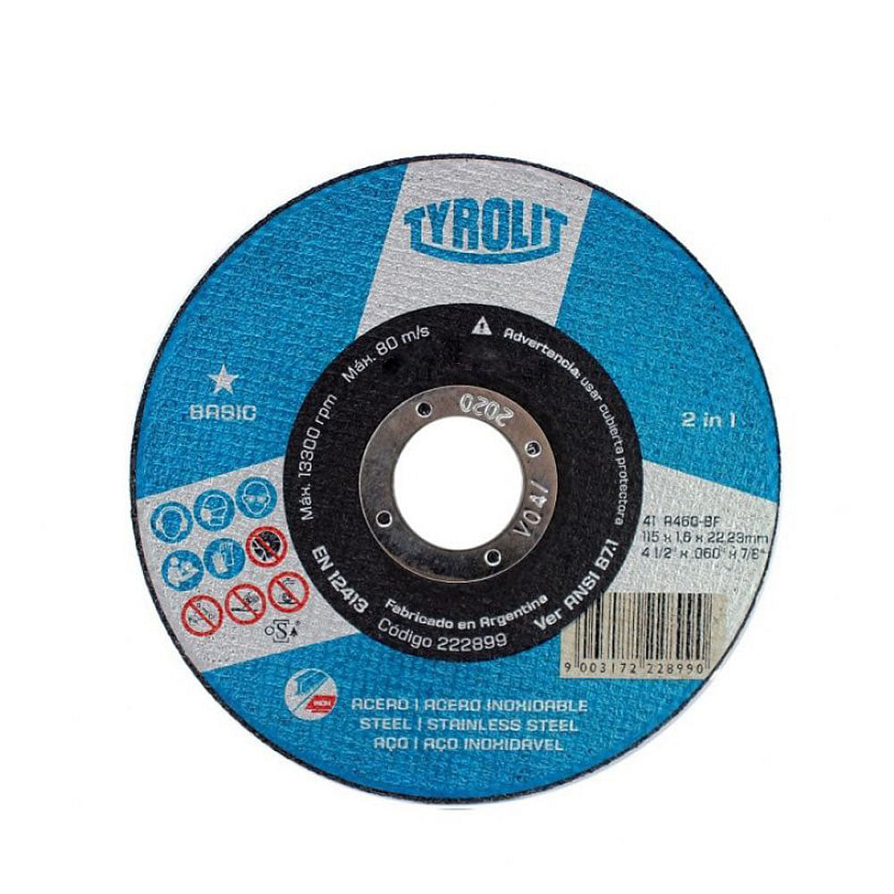 Disco de Corte Inoxidable Basic 115x1.6 Mm Tyrolit