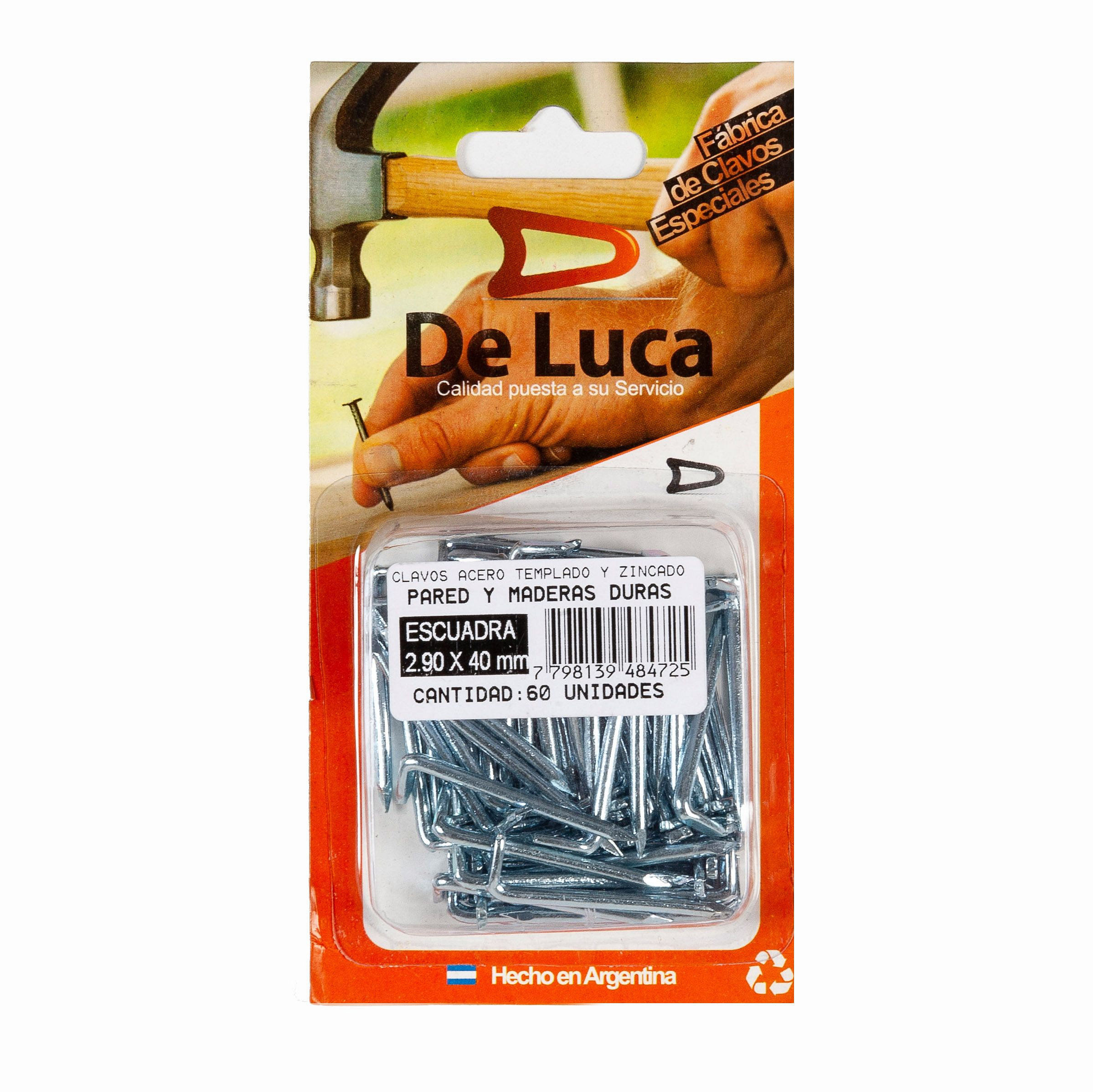 Clavo Escuadra 2,9x40 Mm 60 Un De Luca