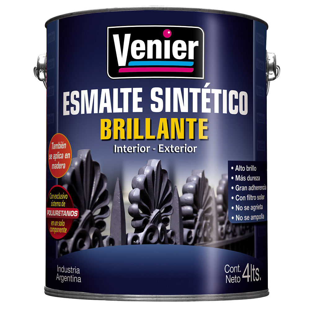 Esmalte Sintético Verde Inglés Brillante 4 Lts Interior/Exterior Venier