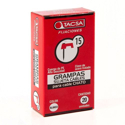Grampa Sujeta Cables N°15 Blanco 20 Un TACSA
