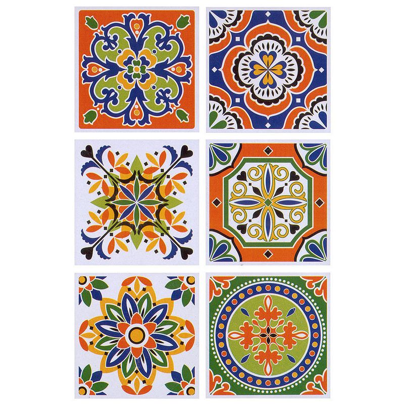 Azulejos Adhesivos Cocina 20X20 Flores Y Pájaros Coloridos Azulejos  Autoadhesivos,Resistentes Al Agua,Pegatinas De Azulejos,Pegatinas Diy Para  Cocina