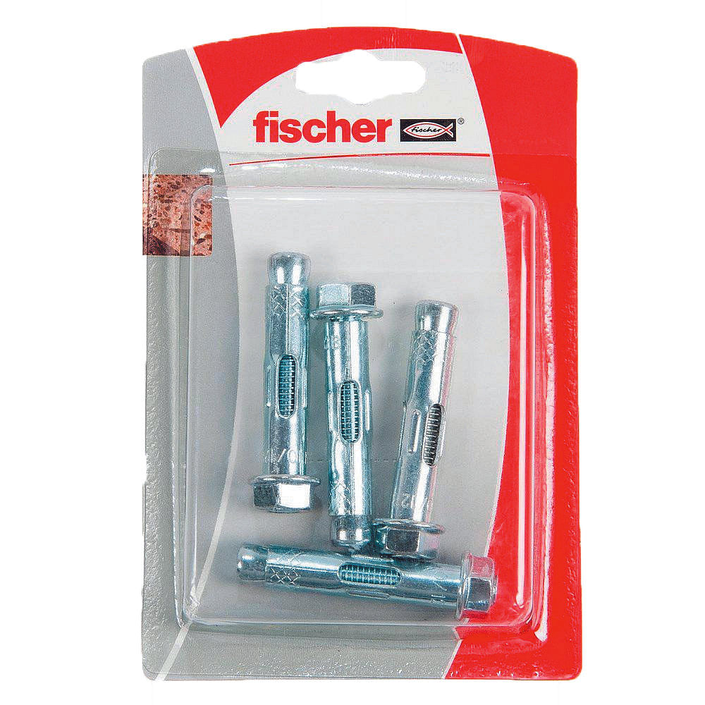 Perno de Fijación Metalica 10/12 Mm Zincado X 4 Un Fischer