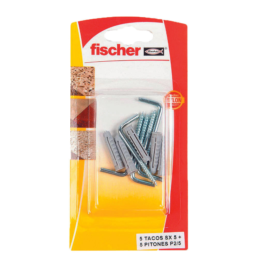 5 Tarugos Sx 5 Mm + 5 Pitones P2/5 Fischer