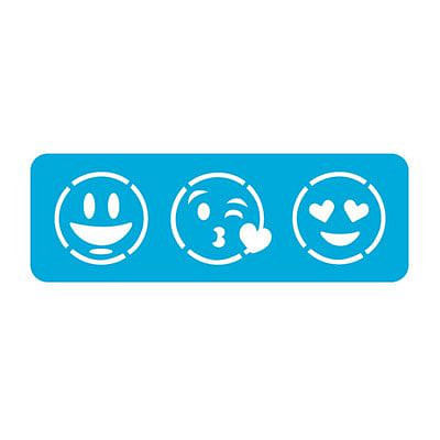 Stencil Emoticones 4.5x17 Cm Plastico Eq