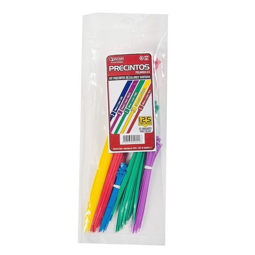 Precintos Plásticos 3 Mm Multicolor x 125 Un Tacsa