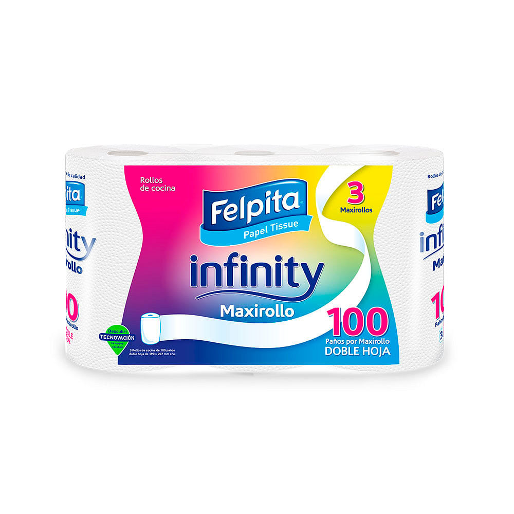 Papel Higienico Doble Hoja Infinity 4 Un Felpita 30 Mt - Masonline - Más  Online