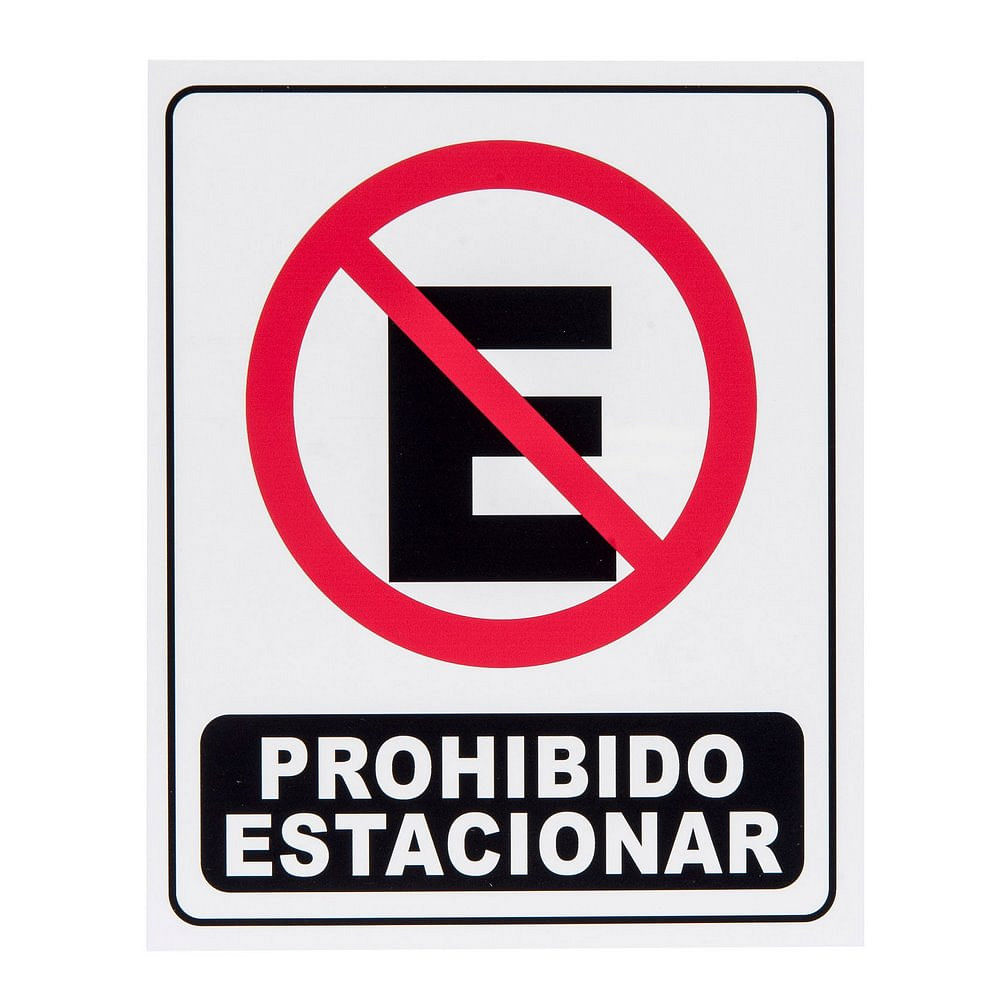 Cartel Señalización Prohibido Estacionar 25x30 Cm Randon
