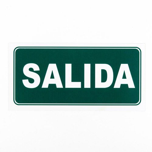 Cartel Señalización Salida 15x30 Cm Verde MF Interiores