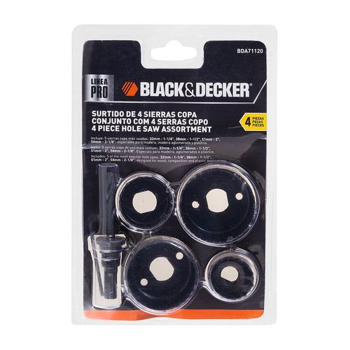 Set 4 Sierras Copa para Madera y Plástico 32-51 Mm Black & Decker