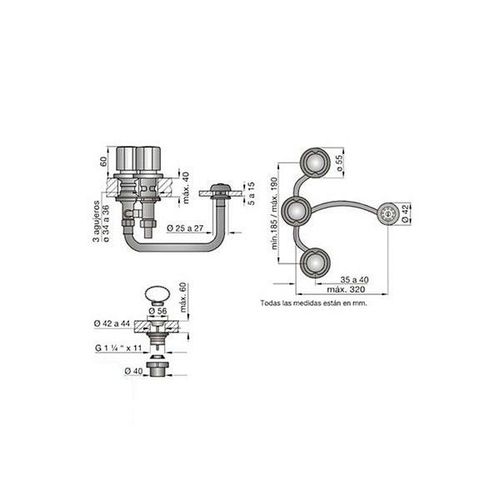 Grifería para Bidet Bimando Cromado Allegro FV