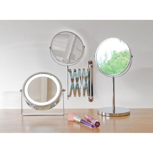 Espejo Metal con Aumento y Luz