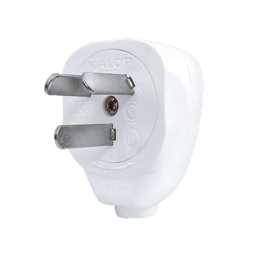 Ficha Macho Salida Lateral Blanco 10A Kalop