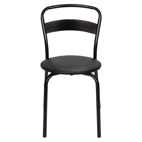 Silla de Comedor 45x50x83 Cm Caño y Plástico Negro Milano Dielfe