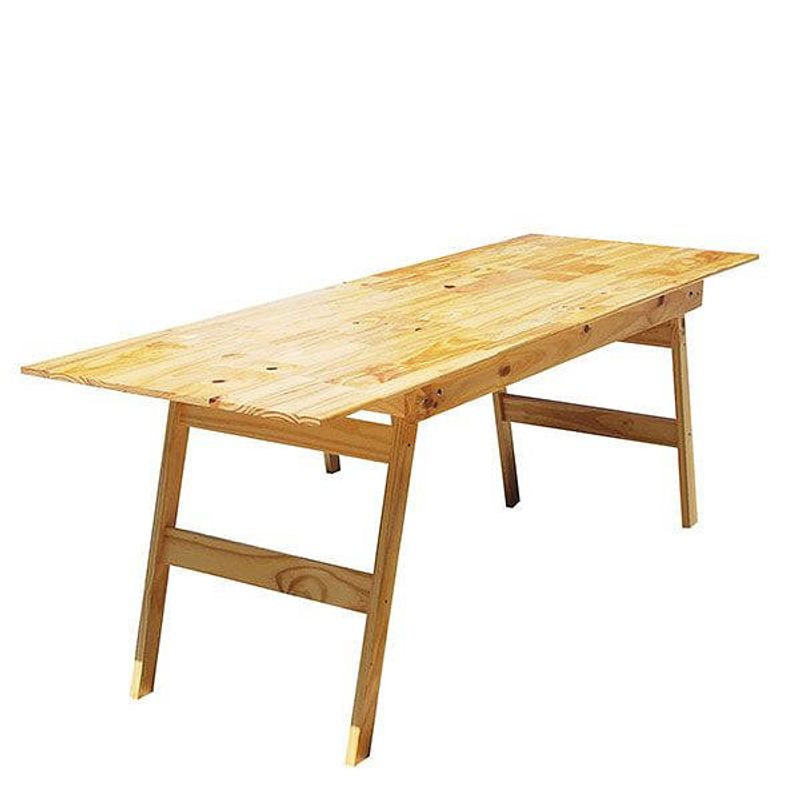 Mesa de madera con patas plegables