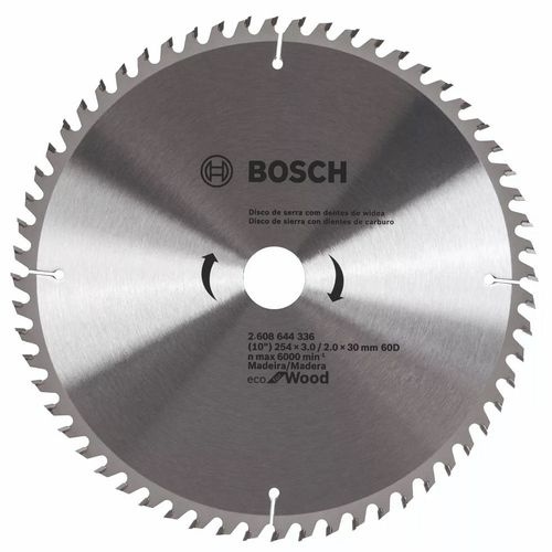 Disco de Sierra Circular para Madera 254 Mm 60 Dientes Bosch