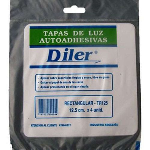 Tapa Luz Autoadhesiva Rectangular 12.5 Cm x 4 Un Diler