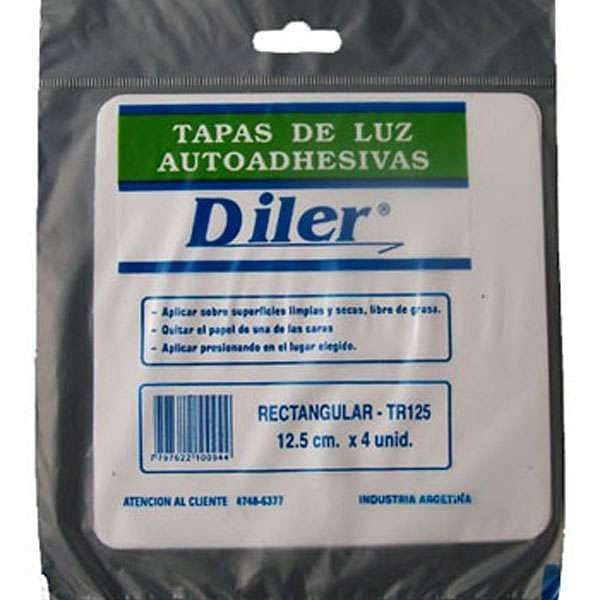 Tapa Luz Autoadhesiva Rectangular 12.5 Cm x 4 Un Diler