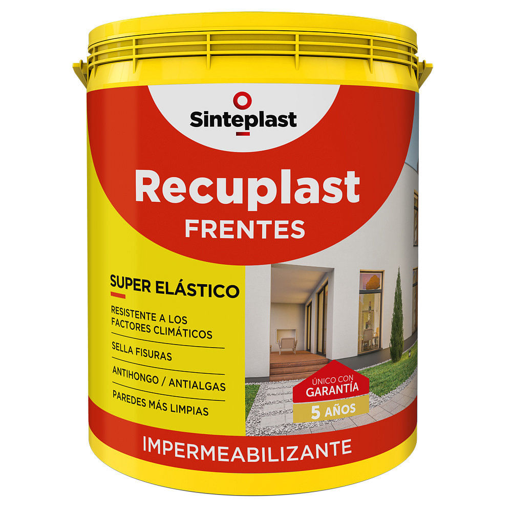 Impermeabilizante Frentes Blanco Super Elástico 4 Lts Antihongos Recuplast