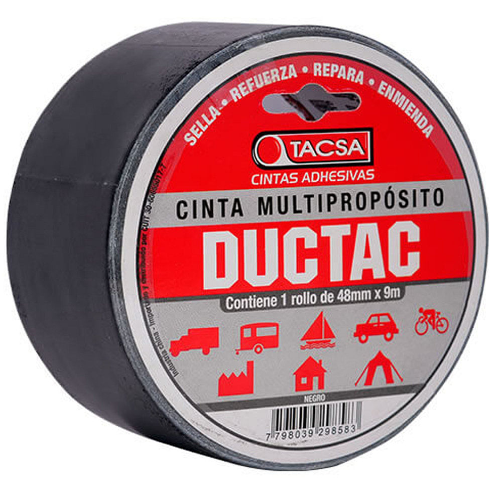 Cinta Polietileno 48 Mm x 9 Mts Negro Ductac