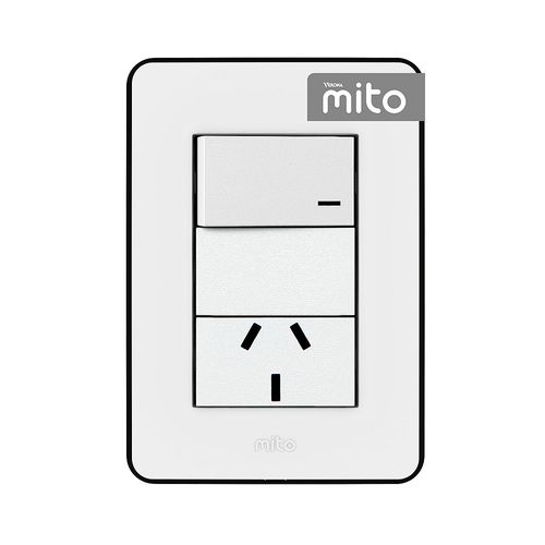 Línea Armada 1 Interruptor + 1 Toma Blanco 10A Mito Jeluz