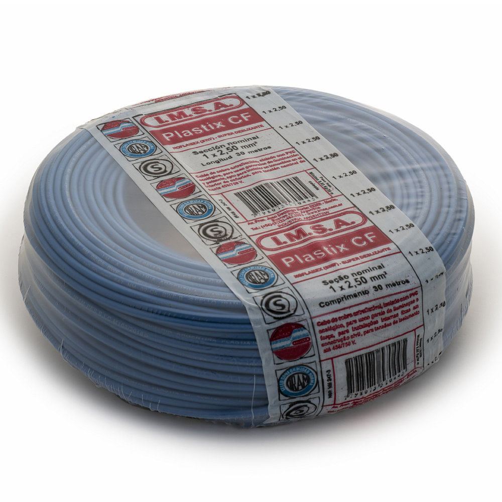 Cable Unipolar 2.5 Mm Celeste Plastix"Cf" X 30 Mts Imsa