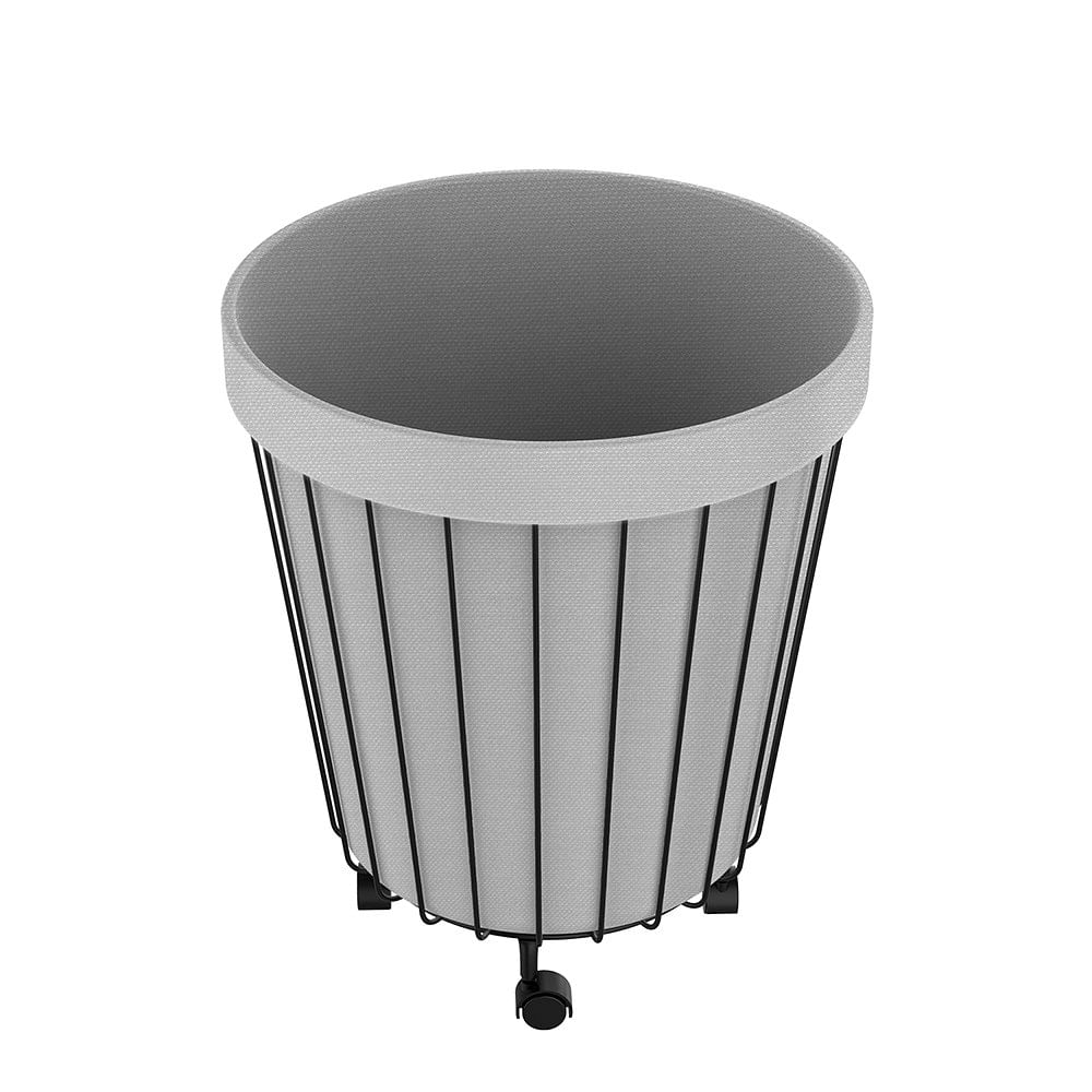 Canasto de Ropa con Ruedas Metal Gris Cotidiana