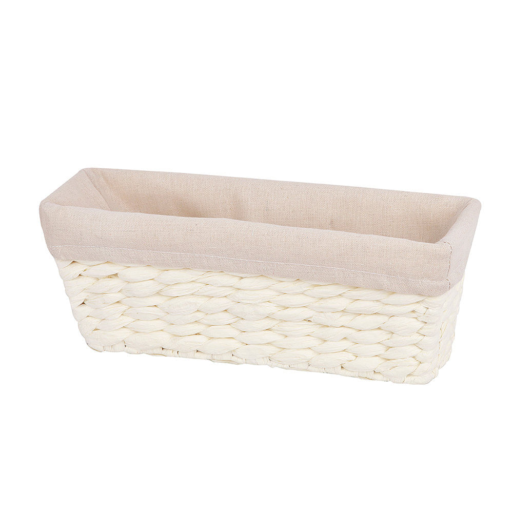 Canasto Organizador 33x10x12 Cm Tejido/Tela Marfil Cotidiana