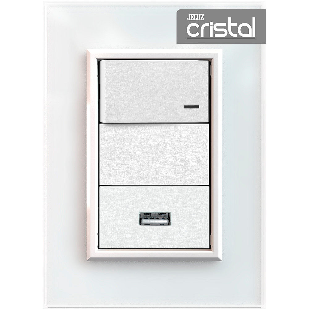 Línea Armada 2 Módulos Blanca 10 A Cristal Jeluz