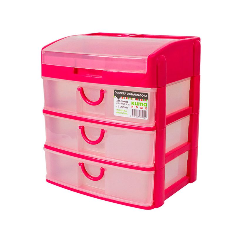 Cajonera Plastica Organizador De 3 Cajones 24x19x26.5 Cm