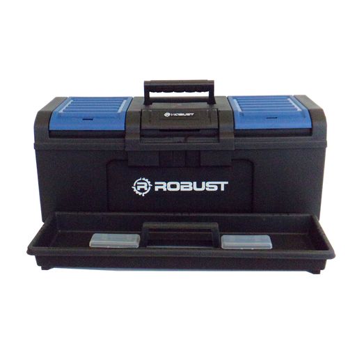 Caja de Herramientas Plástica 24" Negro y Azul Robust