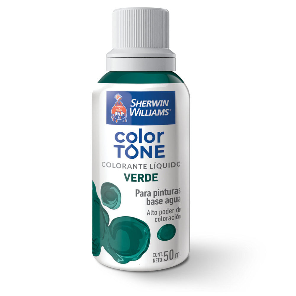 Entonador Color Tone Verde 50 Ml Base Agua Sherwin Williams