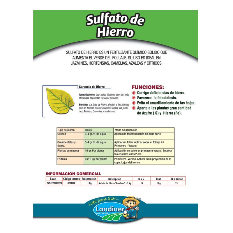 Sulfato de Hierro - 1 Kg