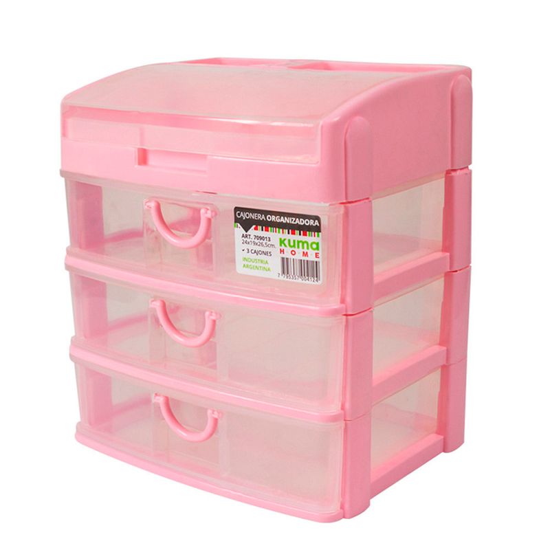 Organizador Plástico 3 Cajones 24X19X26 Cm - Easy