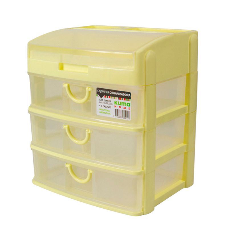 Organizador Plastico 3 Cajones 24x19x26 Cm Kuma Home Easy