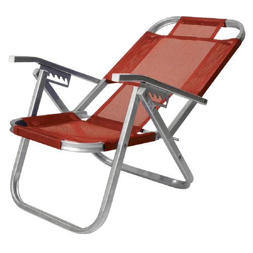 silla playa aluminio ipanema roja 5pos
