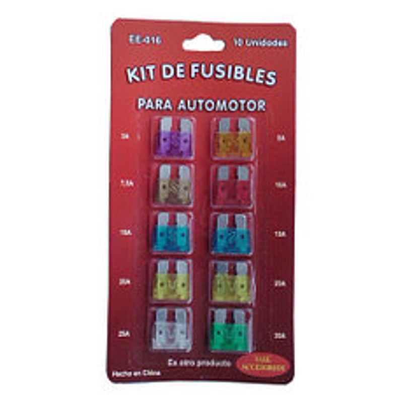 Kit De 10 Fusibles Planos Para Auto Camioneta Full Racing - EVER SAFE®