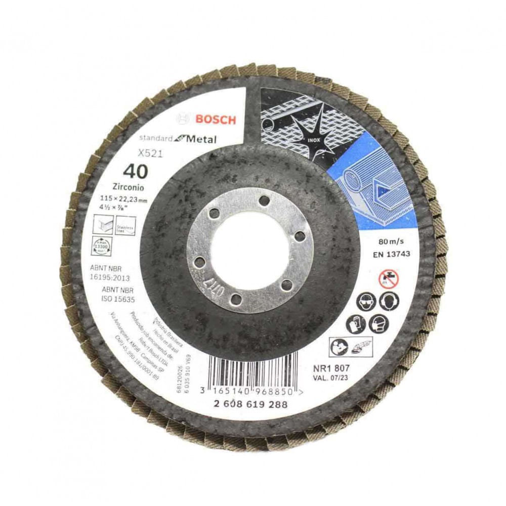 Disco Flap Standard para Metal 115 Mm G40 Curvo Bosch