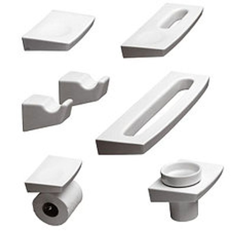 Kit Accesorios Baño 5 Piezas Loza Blanco Ferrum Ajd5e-b - $ 80.869,93