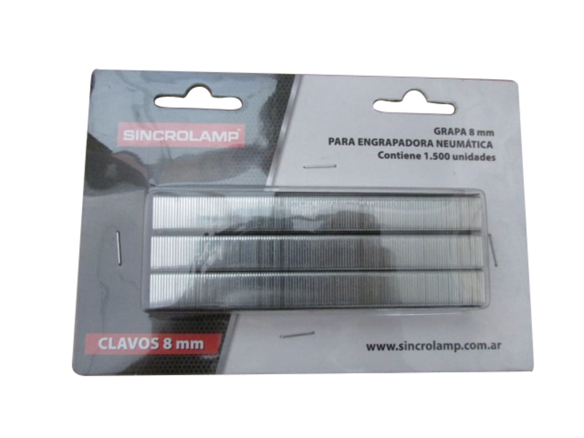 Grapas para Engrapadora Neumática 8 Mm 1500 Un Sincrolamp