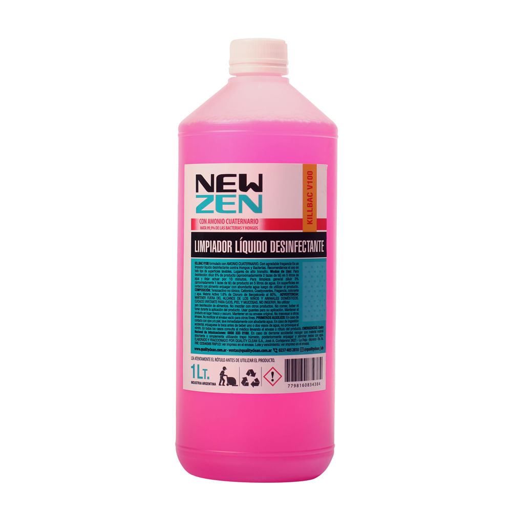 Limpiador Líquido Desinfectante 1 Lt New Zen